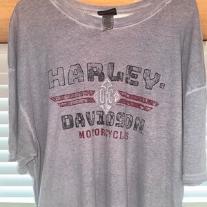 Harley-Davidson Gray Tee with Maroon Logo Accents